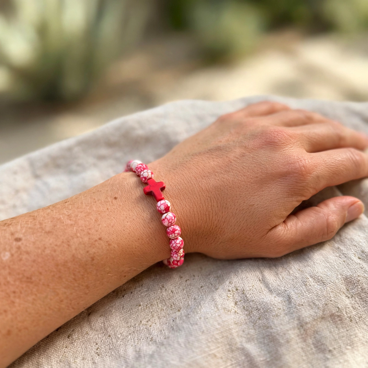 Christian Cross Beaded Bracelet