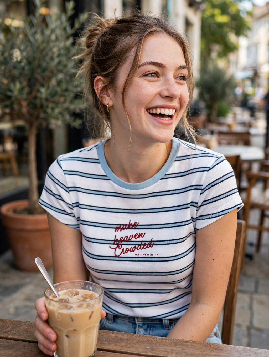 Make Heaven Crowded striped tee lifestyle