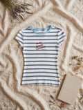 Make Heaven Crowded striped tee flat lay